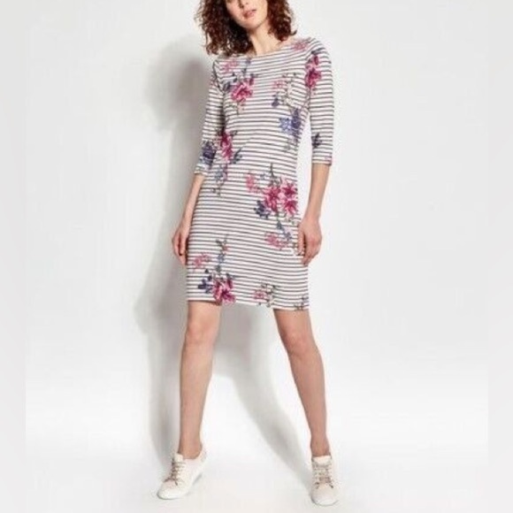 Joules Dresses & Skirts - Joules Riviera Harvest Floral Plum Stripe Dress